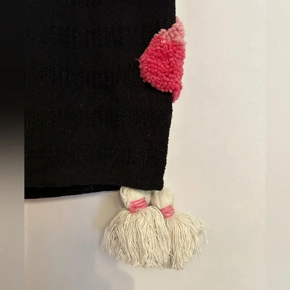 NWT Rachel Zoe Candy Corn Pink Black Throw Blanket Halloween Tassel Viral TikTok - Picture 3 of 7